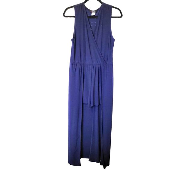 Womens Maxi Skort Dress 1X Jumpsuit Navy Stretch Shorts Boho Minimalist Preppy - Picture 1 of 10